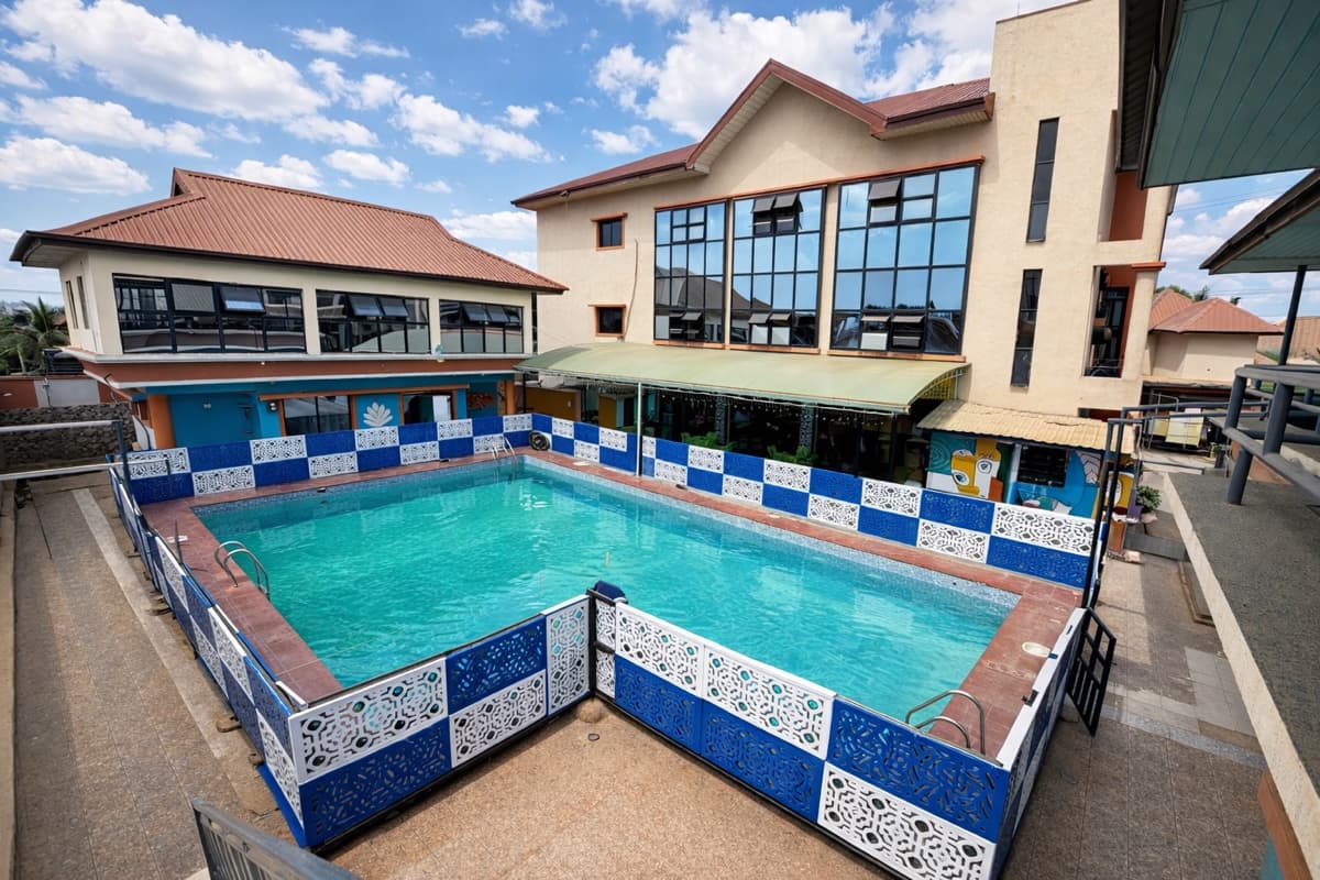 LSG Hotel swimming pool with decorative fencing